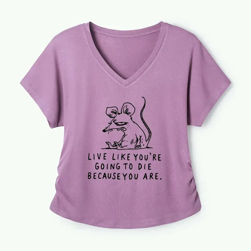 Kyoto-Lion Funny Meme Sarcastic Rat Life Truth Modal Dolman Sleeve T-Shirt