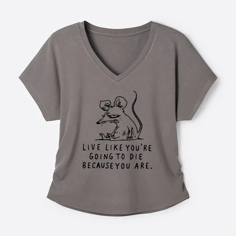 Kyoto-Lion Funny Meme Sarcastic Rat Life Truth Modal Dolman Sleeve T-Shirt