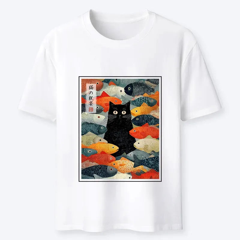 Vintage Ukiyo-e Cat T-Shirt Gift Idea