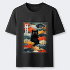 Unisex Cotton Cat Print T-Shirt Trendy