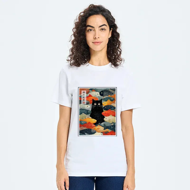Vintage Ukiyo-e Cat T-Shirt Gift Idea