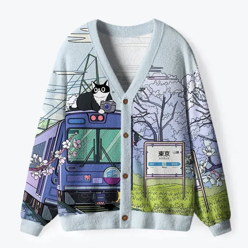 Kyoto Lion black cat cardigan