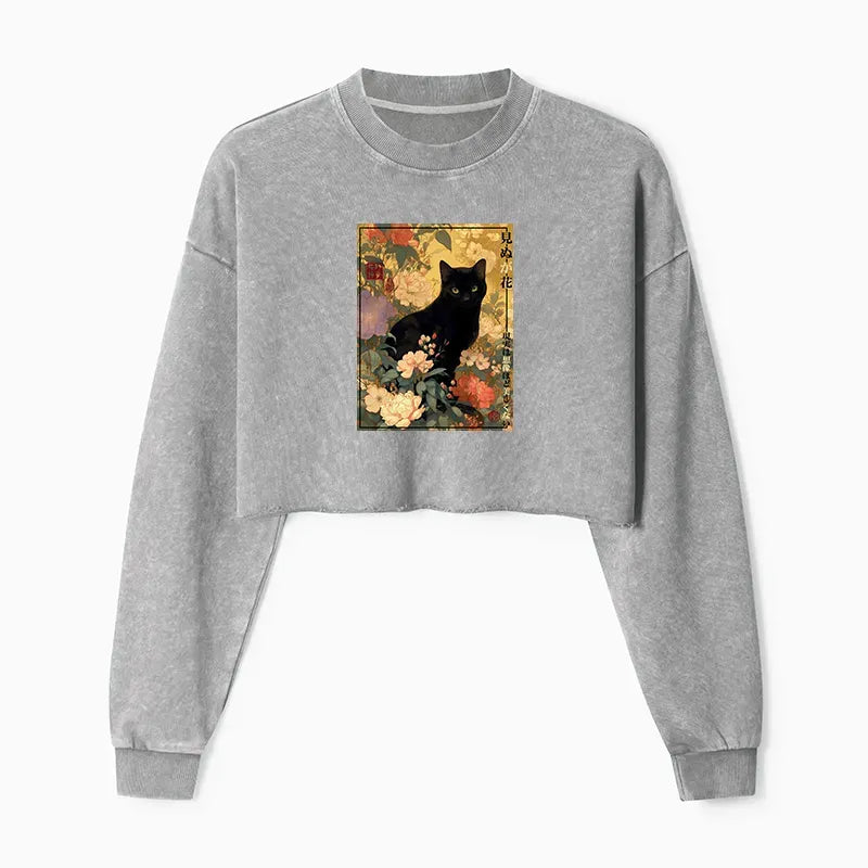 Japanese Washed Crop Sweatshirt for Women