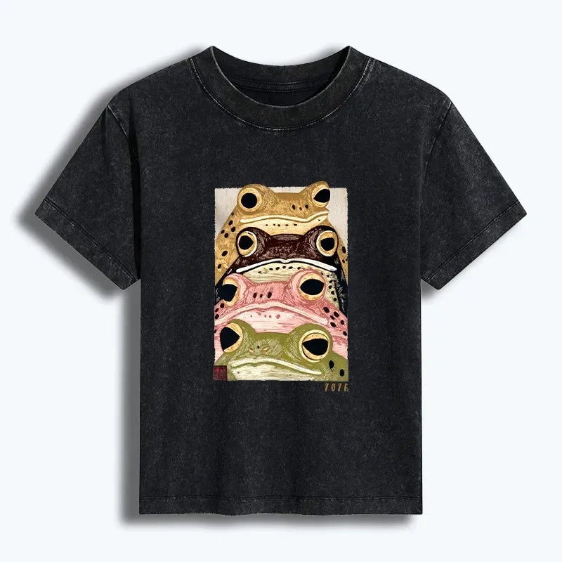 Multi Colored Frog Tee for Casual Streetwear
