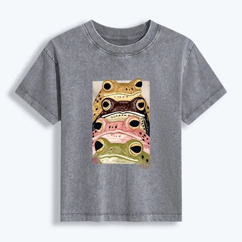Japanese Frog Art T-shirt for Daily Wear