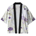 japanese kimono cardigan with flower pattern