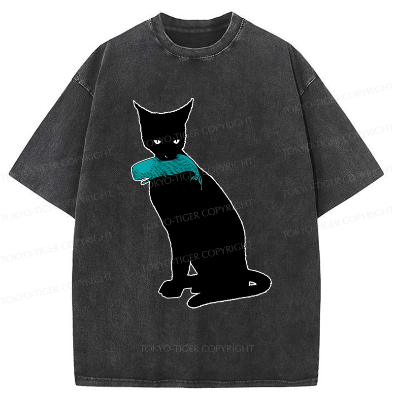 Vintage Japanese Cat T-Shirt for Summer