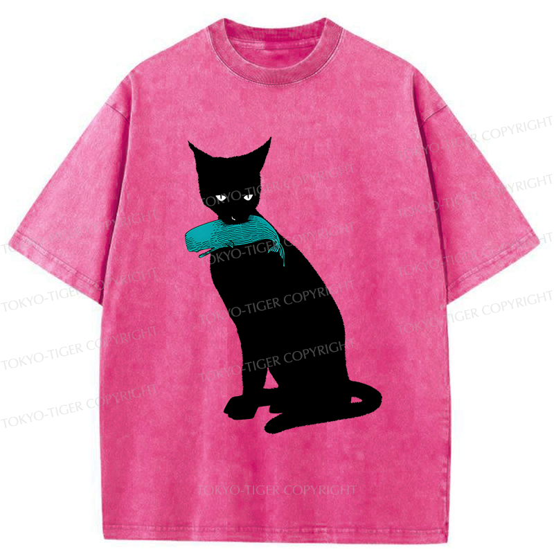 Vintage Japanese Cat T-Shirt for Summer