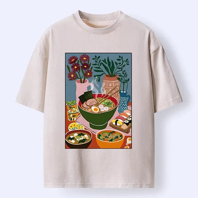 Vintage Japanese Food T-Shirt Free Shipping