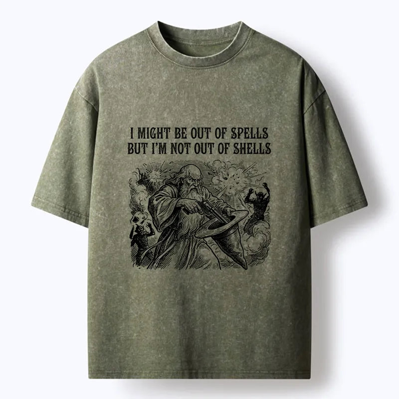 Kyoto-Lion Funny Wizard Shell Meme Washed T-Shirt
