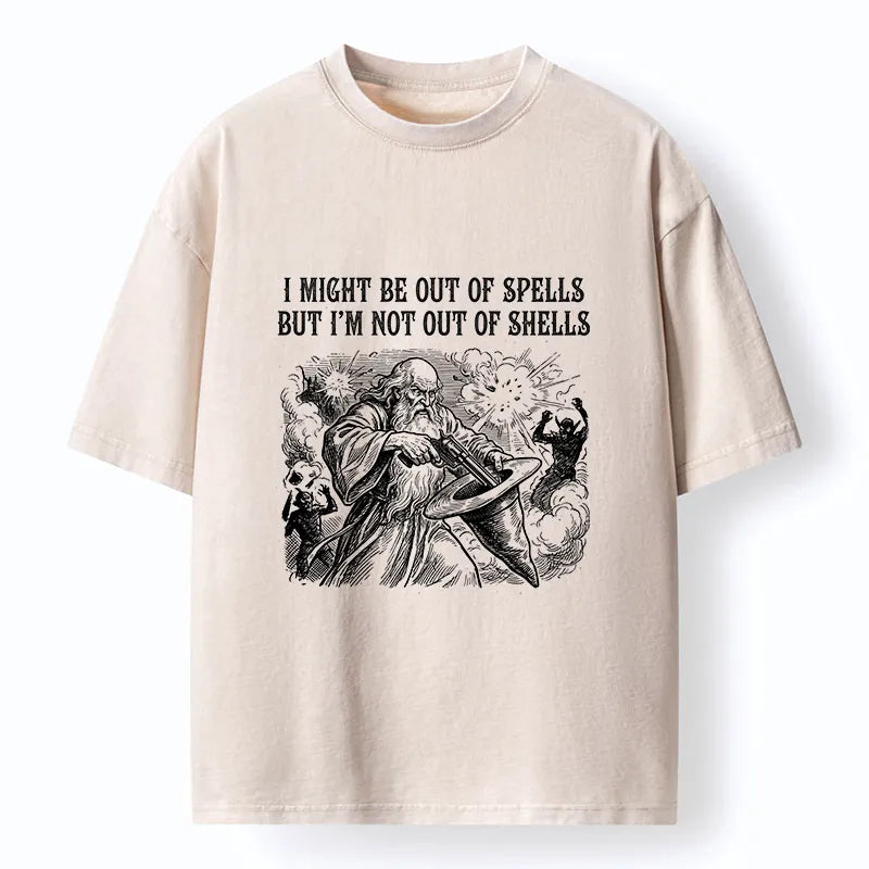Kyoto-Lion Funny Wizard Shell Meme Washed T-Shirt