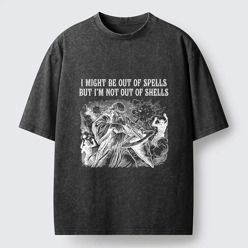 Kyoto-Lion Funny Wizard Shell Meme Washed T-Shirt