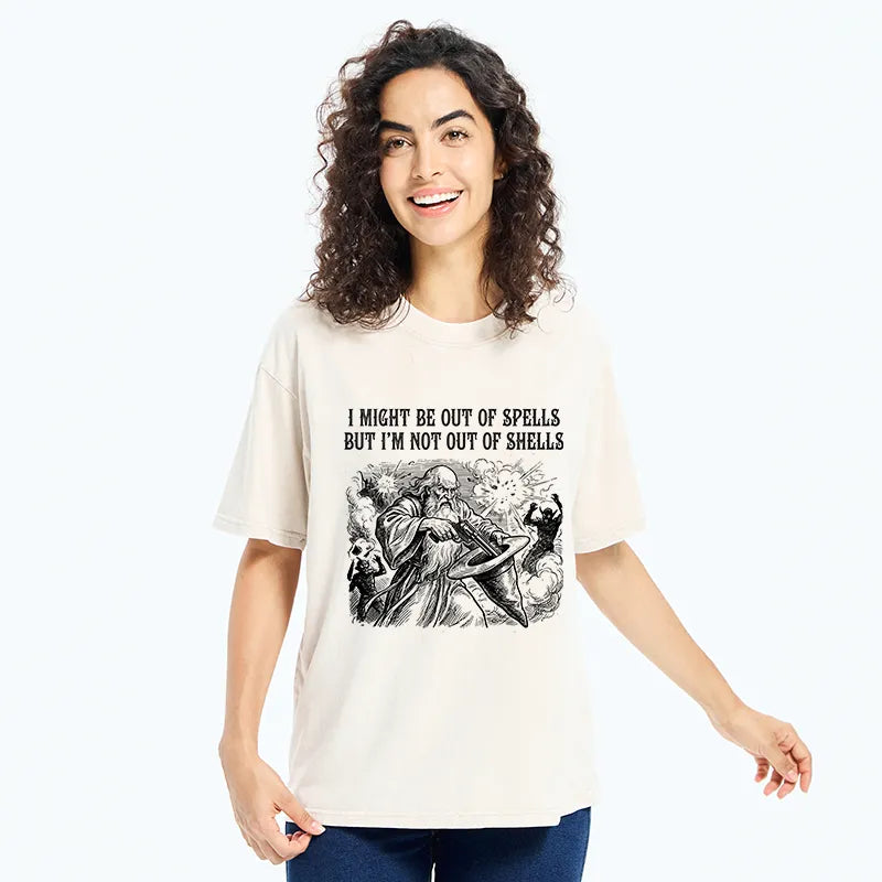 Kyoto-Lion Funny Wizard Shell Meme Washed T-Shirt