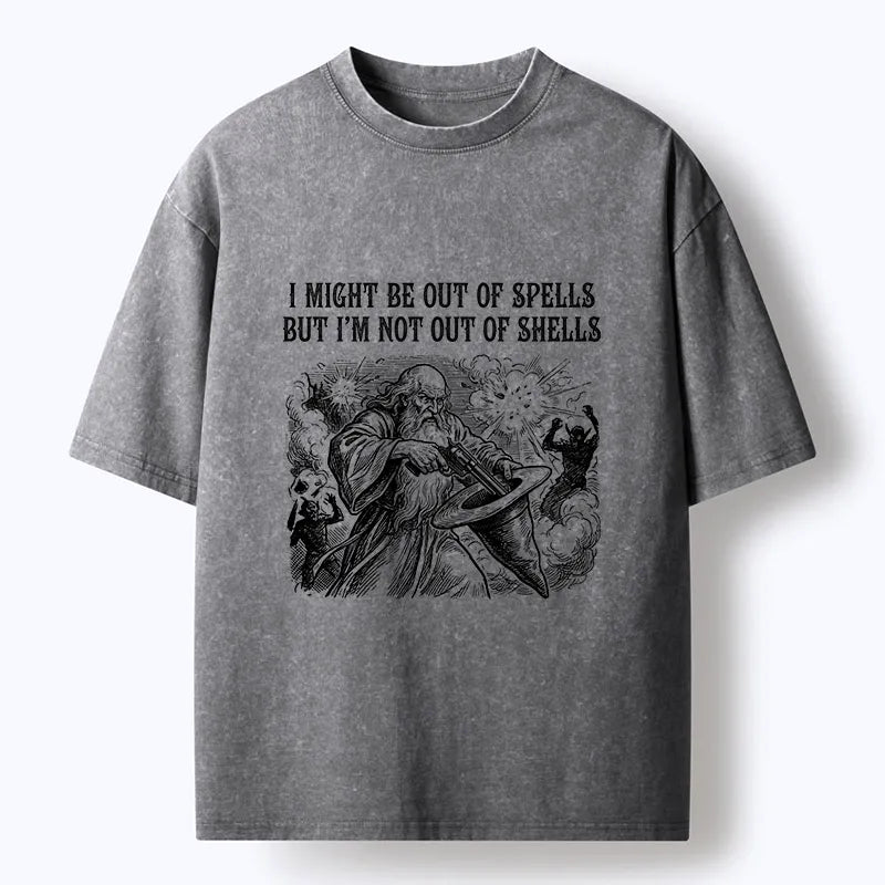 Kyoto-Lion Funny Wizard Shell Meme Washed T-Shirt