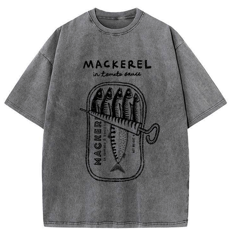 Kyoto-Lion Mackerel In Tomato Sauce Washed T-Shirt
