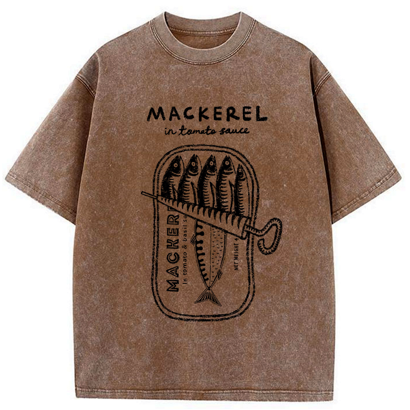 Kyoto-Lion Mackerel In Tomato Sauce Washed T-Shirt