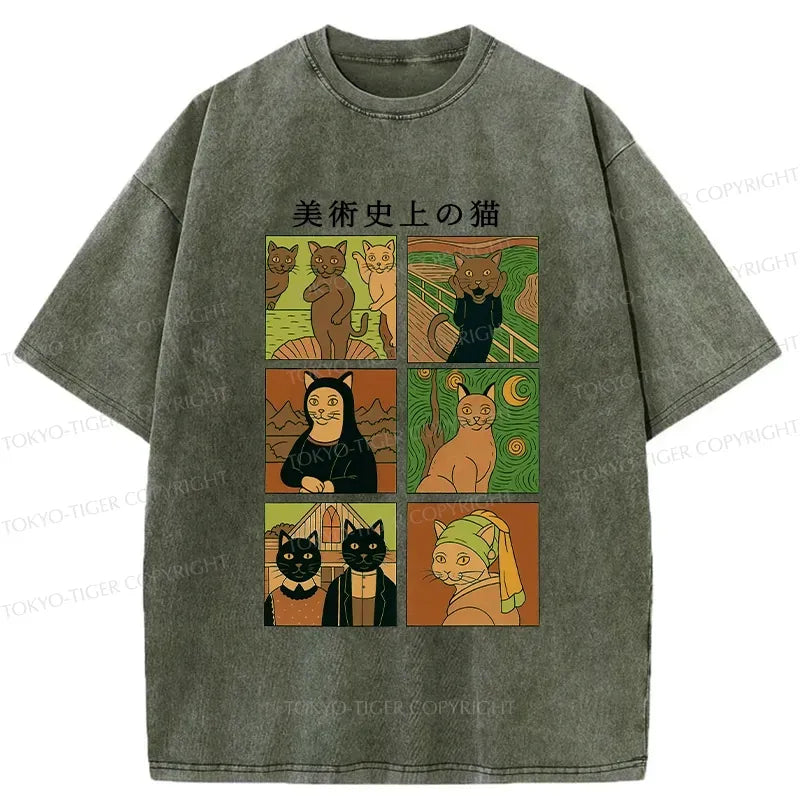 Japanese cat art history t-shirt gift idea