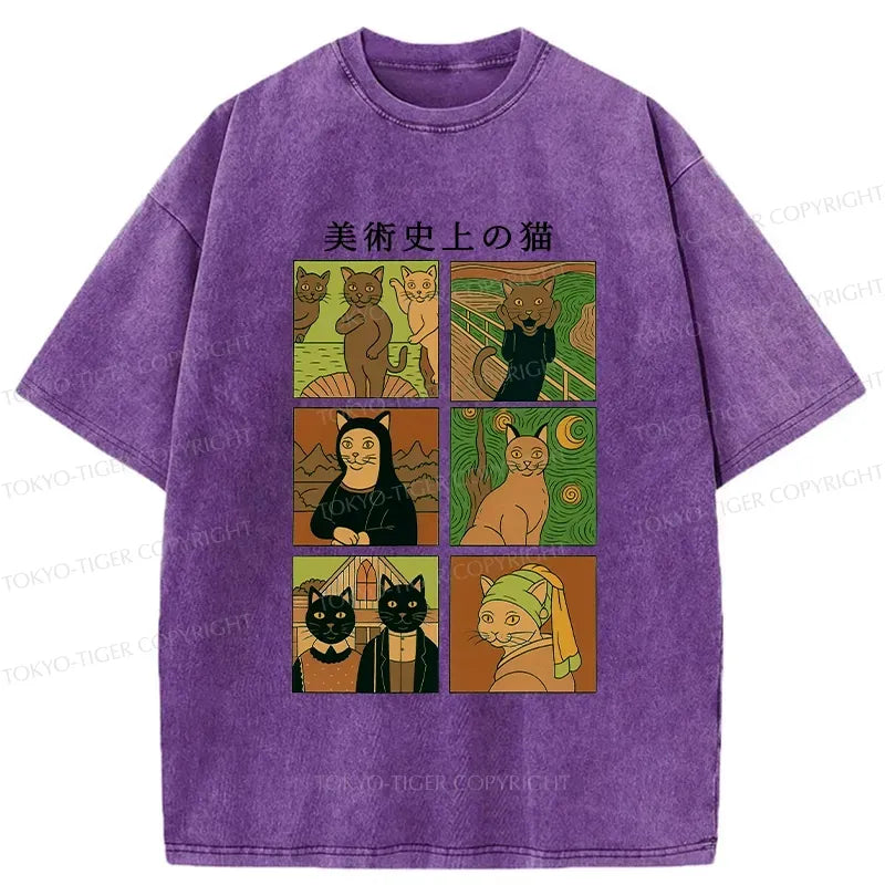 Kyoto lion cats ukiyo-e style tee for summer