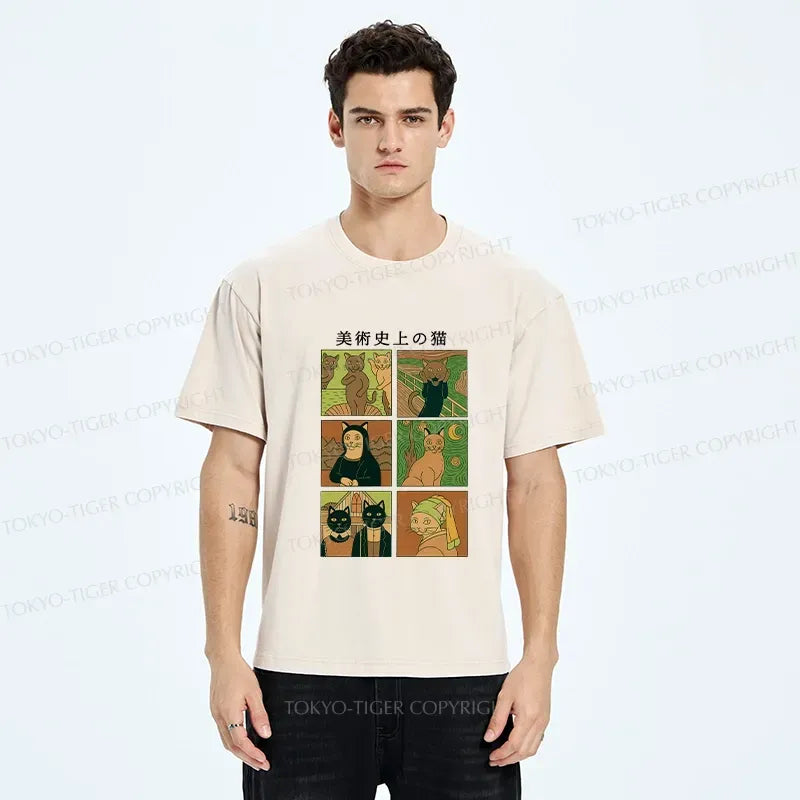 Kyoto lion cats ukiyo-e style tee for summer