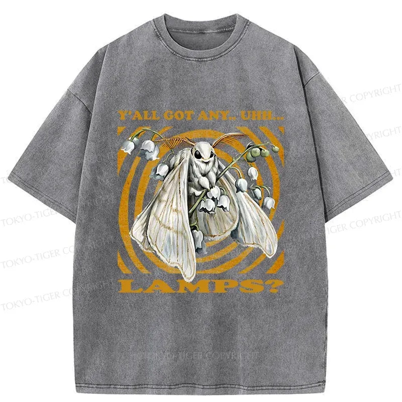 Kyoto-Lion Funny Moth Meme Washed T-Shirt