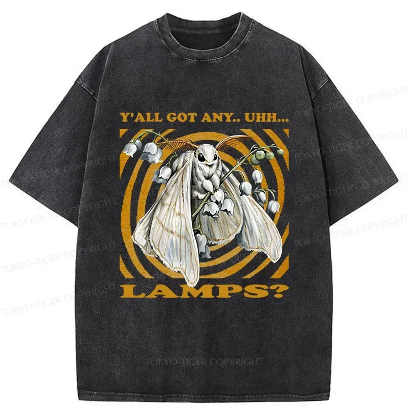 Kyoto-Lion Funny Moth Meme Washed T-Shirt
