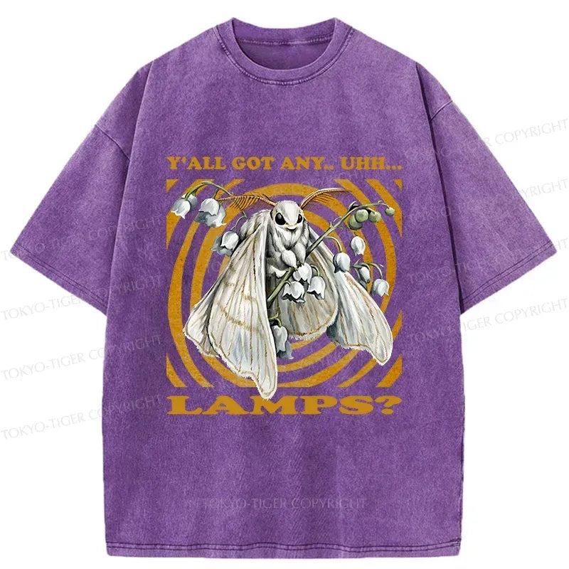 Kyoto-Lion Funny Moth Meme Washed T-Shirt