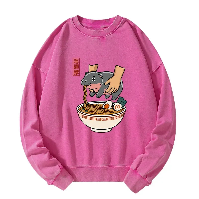 Japanese Washed Sweatshirt for Daily Wear