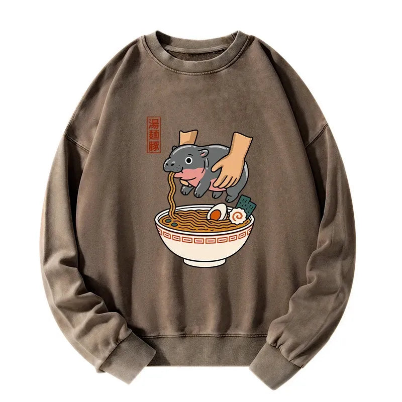 Japanese Washed Sweatshirt for Daily Wear