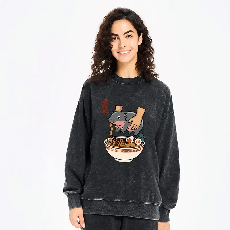 Kyoto-Lion Noodles Got Me Washed Sweatshirt