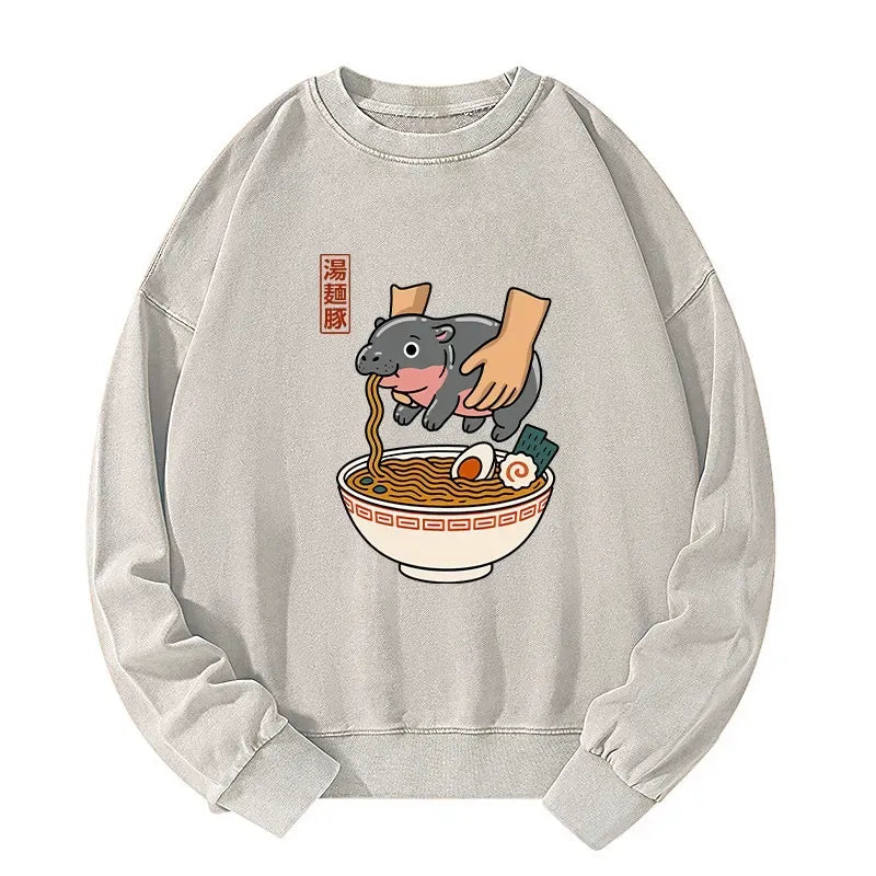 Japanese Washed Sweatshirt for Daily Wear