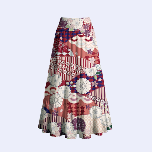floral fusion maxi skirt for vacation