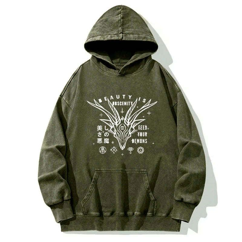 Japanese washed hoodie for streetwear
