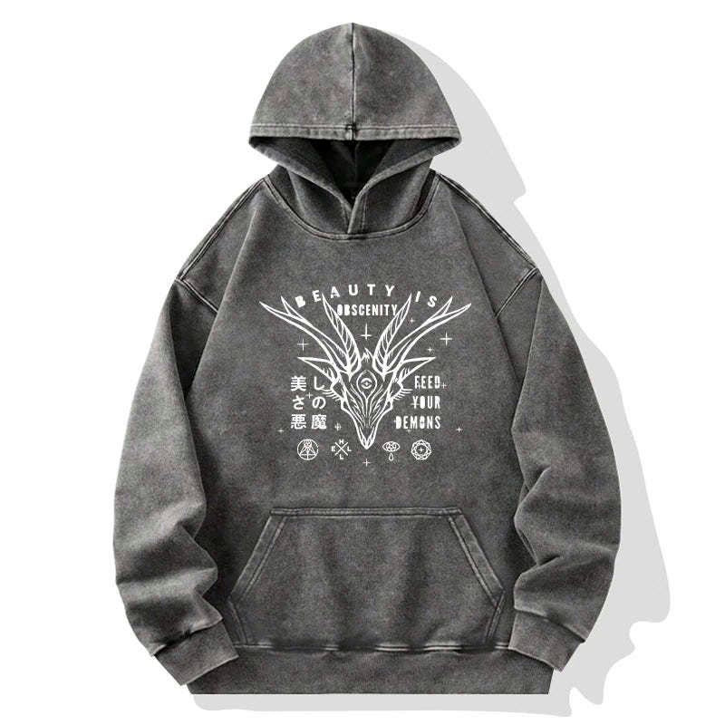 Kyoto-Lion Beautiful Devil Japanese Washed Hoodie