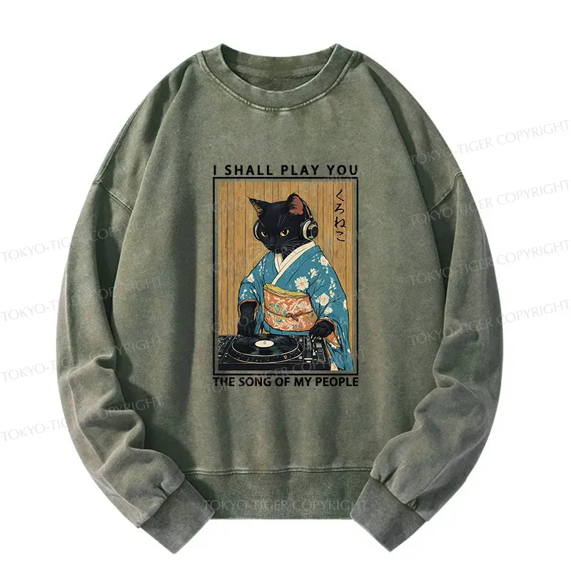 Japanese Style Cat Sweatshirt Gift Idea