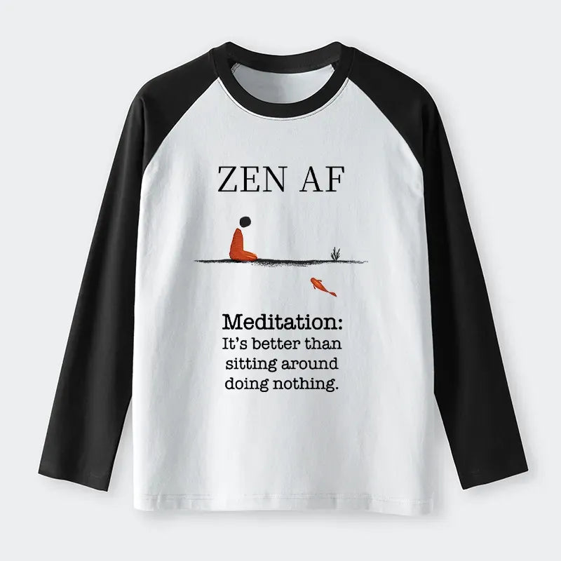 Japanese Zen Meditation Raglan Long Sleeve