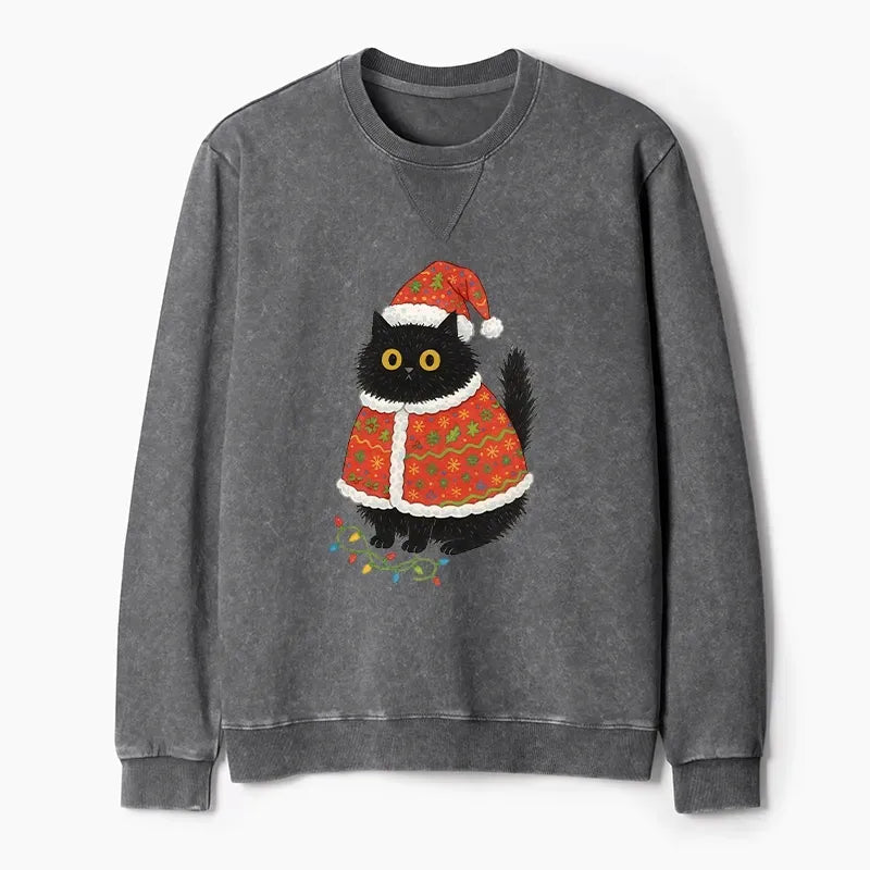 Trendy Japanese Cat Sweatshirt for Christmas