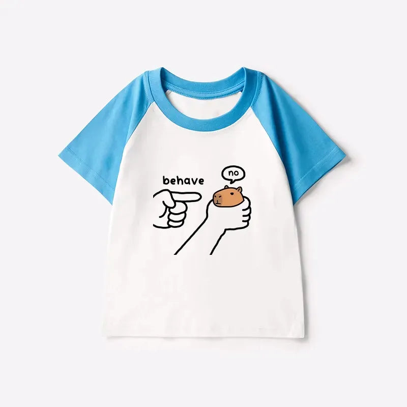 Dishonest Capybara Kids Raglan T-shirt for Daily Wear