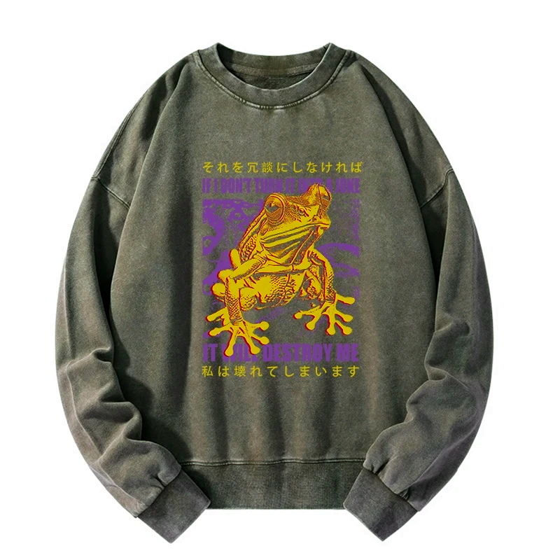 japanese frog emotional breakdown sweatshirt
