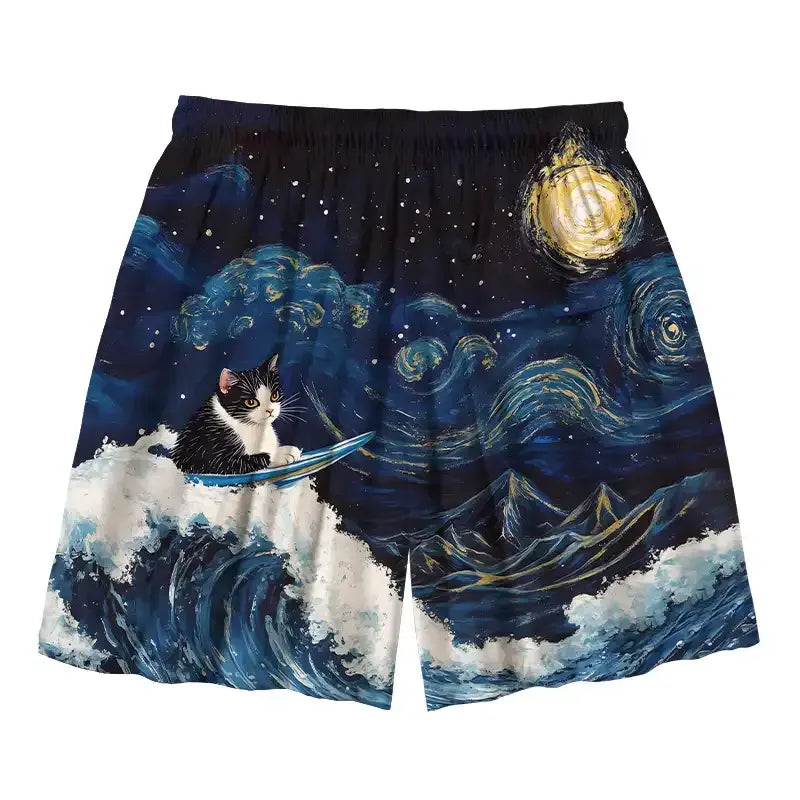 Trendy Aloha Mens Swim Trunks for Summer Vacation