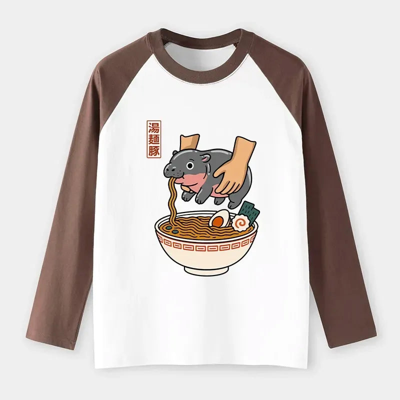 Japanese Raglan Long Sleeve T-shirt for Daily Wear