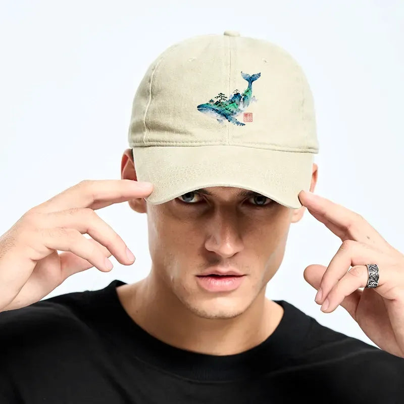 Vintage Ink Painting Unisex Cap
