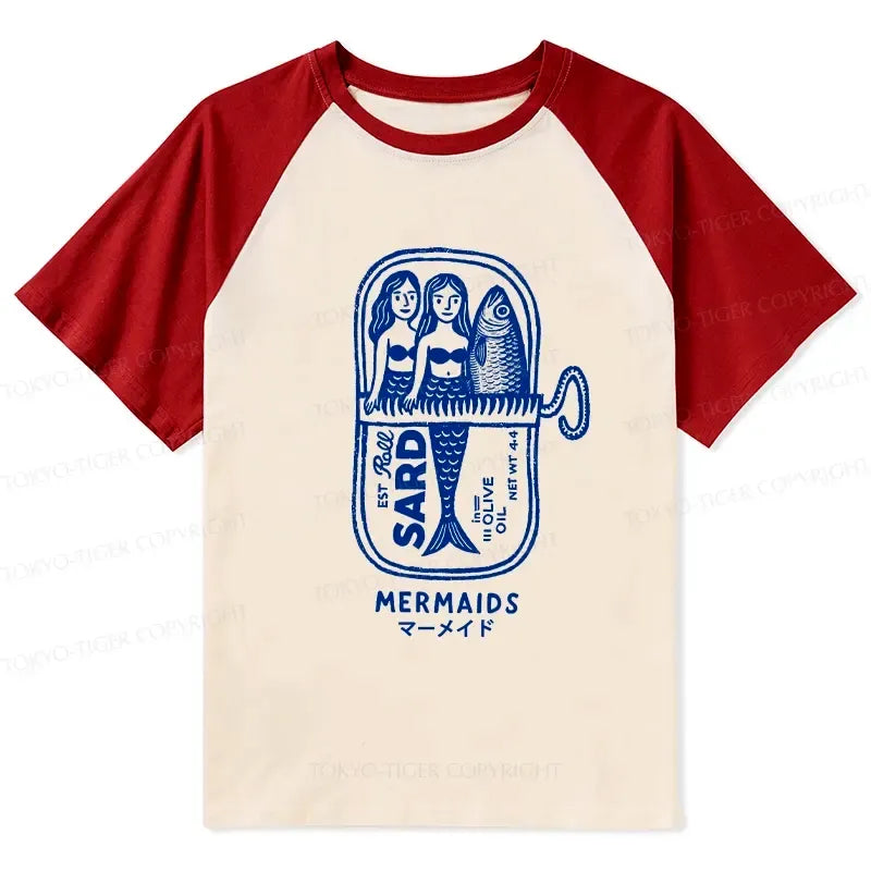 Kyoto-Lion Mermaid Can Raglan T-shirt