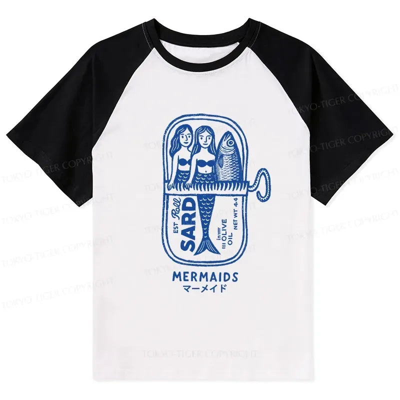 Kyoto-Lion Mermaid Can Raglan T-shirt