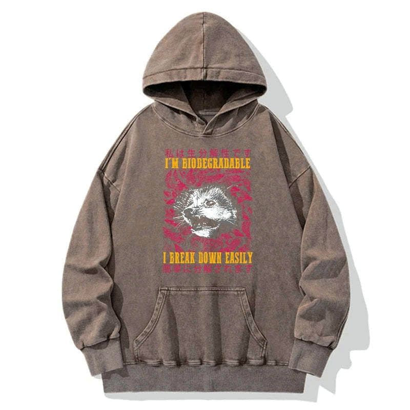 kyoto lion washed opossum hoodie unisex
