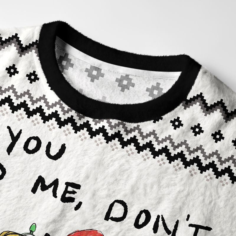 Kyoto-Lion Unavailable Cat Fuzzy Christmas Ugly Sweatshirt