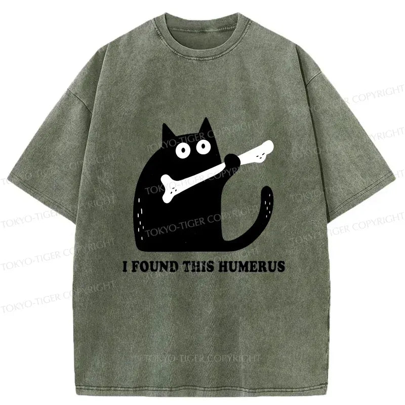 Kyoto-Lion Cat Found This Humerus Washed T-Shirt