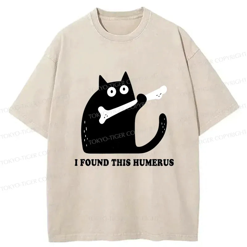 Comfortable Washed Cat T-Shirt on Sale