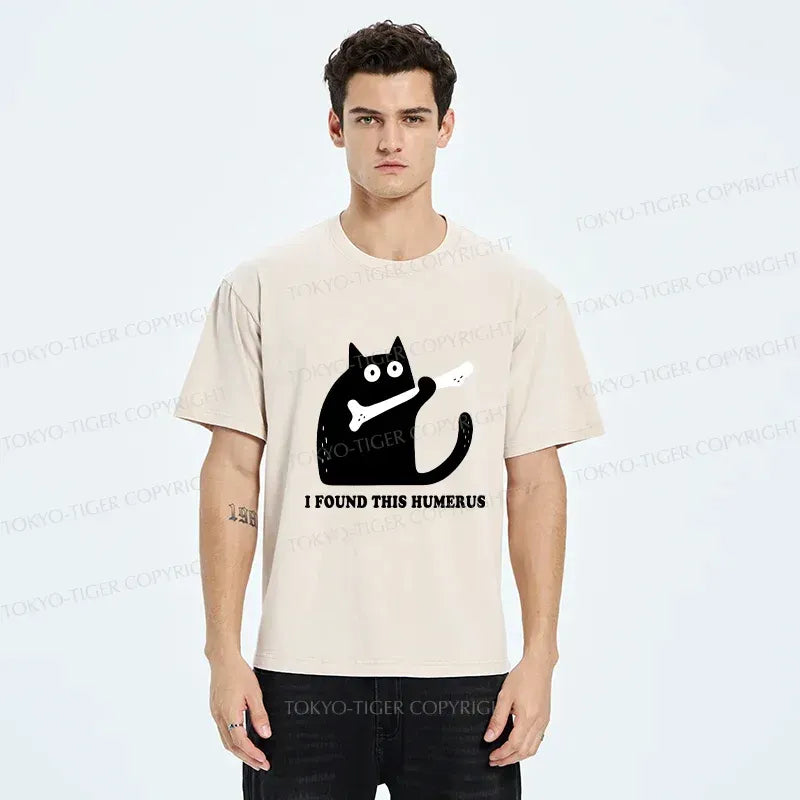 Comfortable Washed Cat T-Shirt on Sale