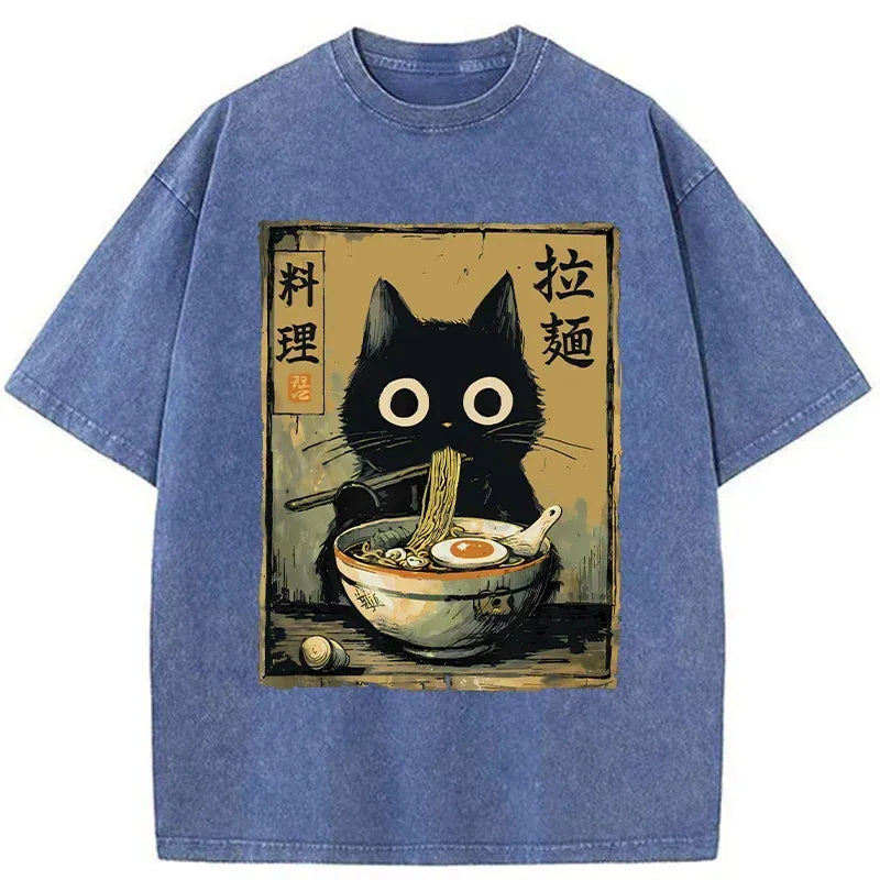 Trending Black Cat Ramen T-Shirt