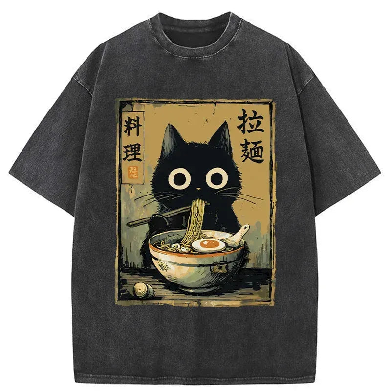 Trending Black Cat Ramen T-Shirt